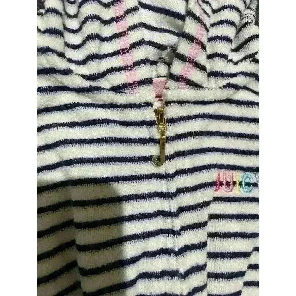 Juicy Couture Girls Striped Hooded Romper, size 4 - Picture 6 of 11